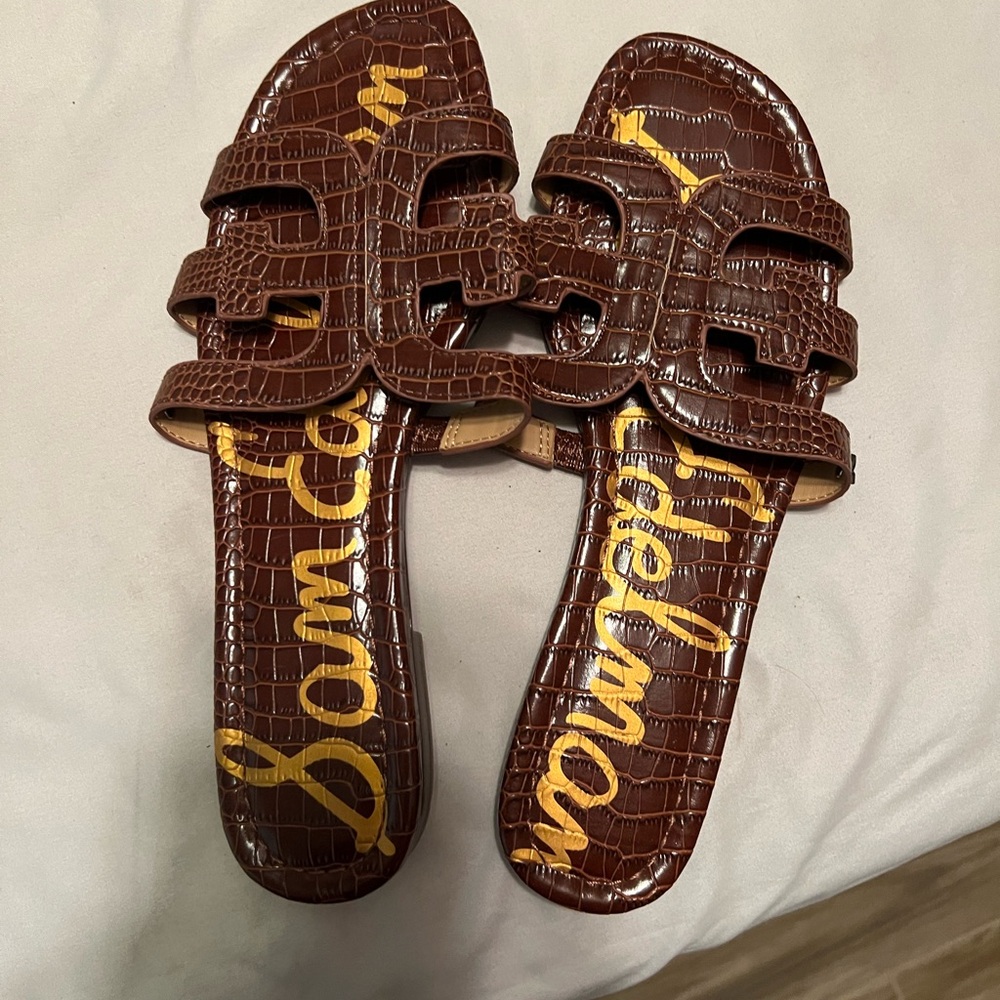 Sam Edelman Brown Croc Sandals